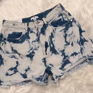 BP Blue and White Tie-Dye Jean Shorts